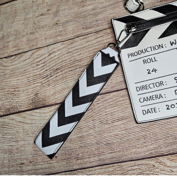 Movie Table Clapper Board Shoulder Bag Scene Film Zipper Handbag clutch Bag - Picture 4 of 8